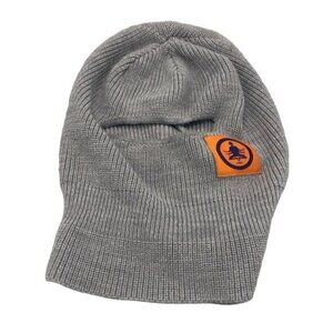 gray facial knitted beanie acrylic hat one size READ